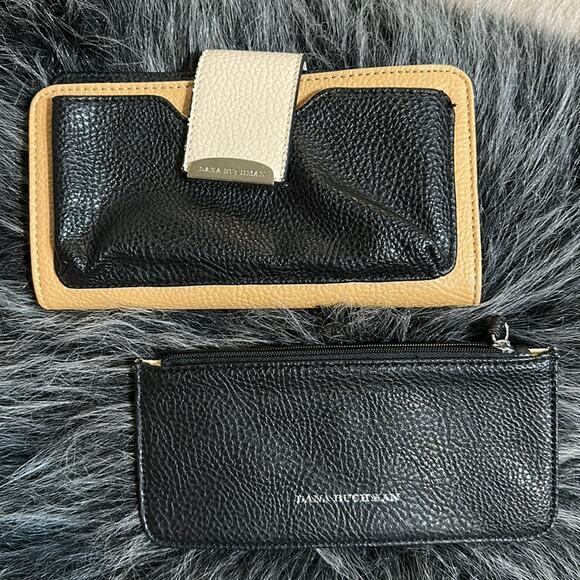 Dana Buchman Black Camel Cream Earth Friendly Wallet & Pouch NEW - Picture 1 of 11